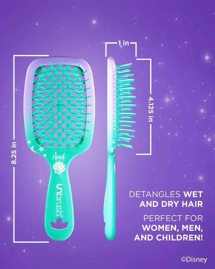 Unbrush Disney Princess detangling hair brush with ergonomic design for easy use on all hair types