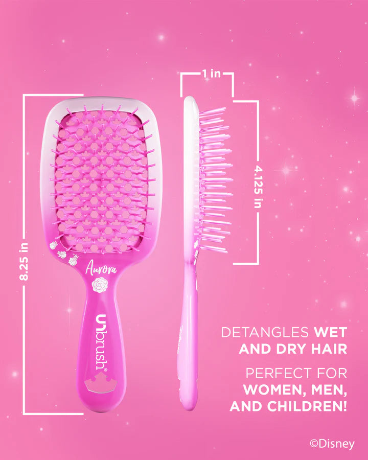 Unbrush Disney Princess detangling hair brush in pink designed for all hair types and ages