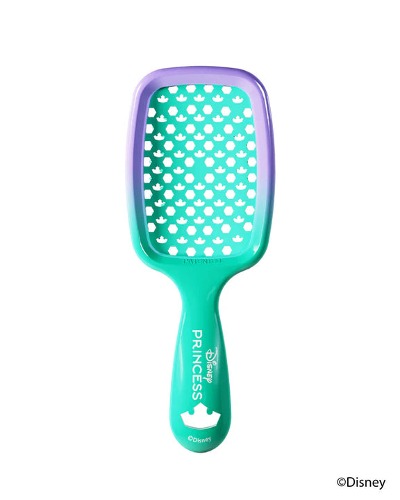 Unbrush Disney Princess detangling hair brush in teal and purple for easy hair styling