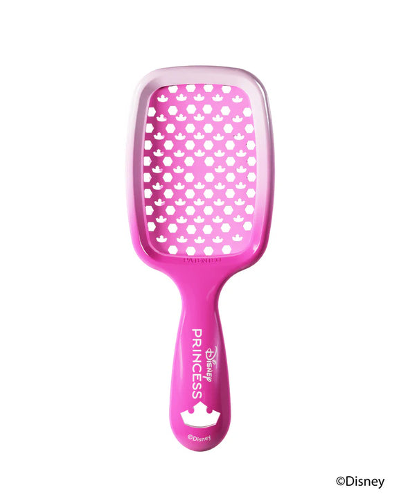 Disney Princess detangling hair brush in pink with crown pattern for easy hair styling