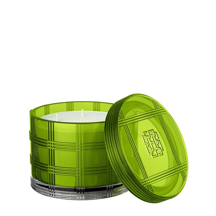 HomeWorx by Slatkin golden bamboo scented candle in green glass container with lid