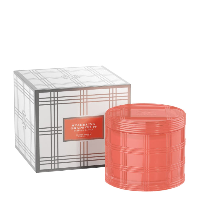 HomeWorx by Slatkin sparkling grapefruit scented candle in textured orange glass with matching gift box