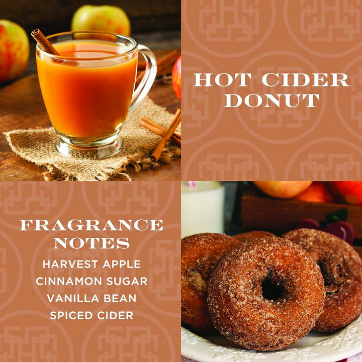 Hot cider donut hand soap with fragrance notes of harvest apple cinnamon sugar vanilla bean and spiced cider