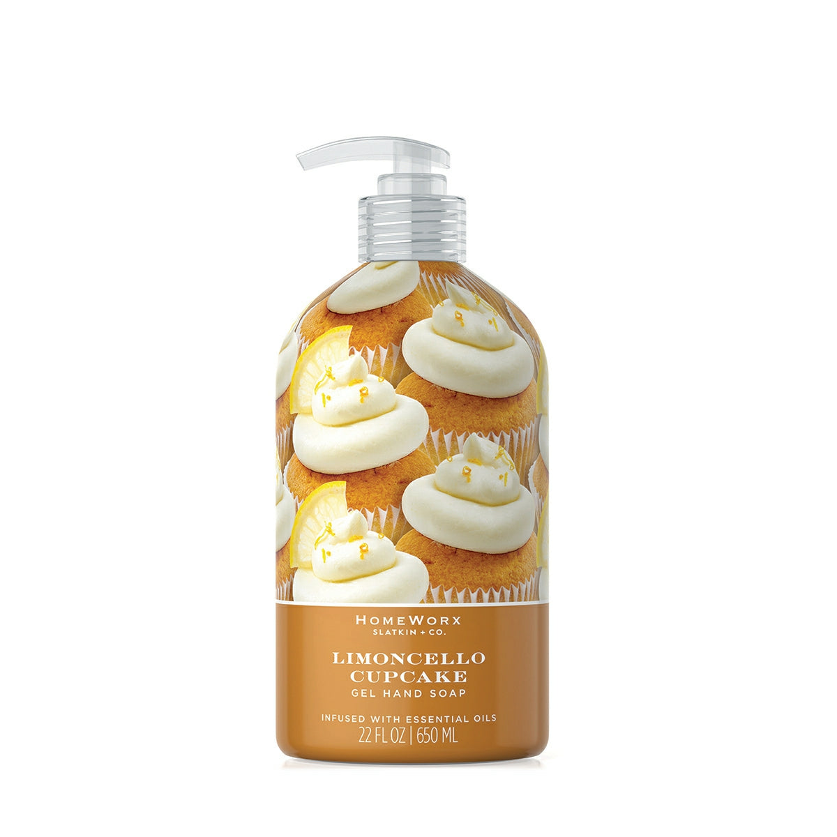HomeWorx by Slatkin & Co lemon cupcake hand soap gel with creamy frosting and lemon scent