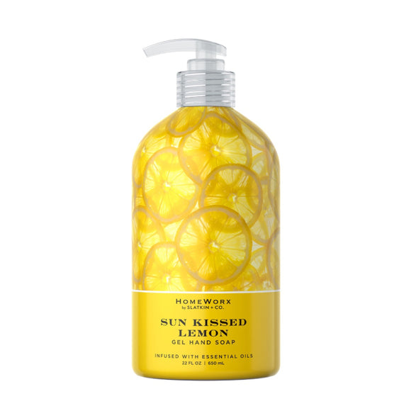 HomeWorx by Slatkin Co sun kissed lemon gel hand soap with lemon slice design and pump dispenser