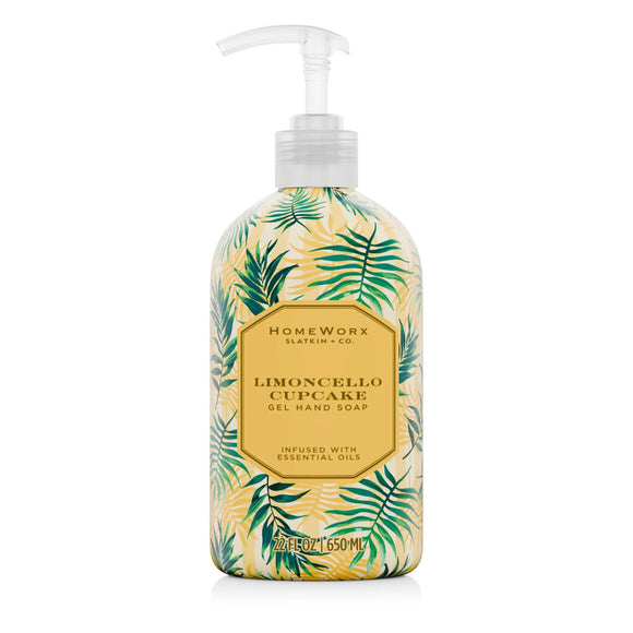 HomeWorx by Slatkin & Co. lemon scented hand soap Limoncello Cupcake gel soap in decorative bottle