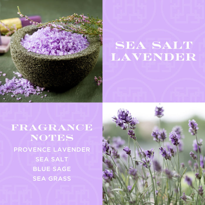 HomeWorx by Slatkin sea salt lavender candle with Provence lavender, sea salt, and blue sage fragrance notes