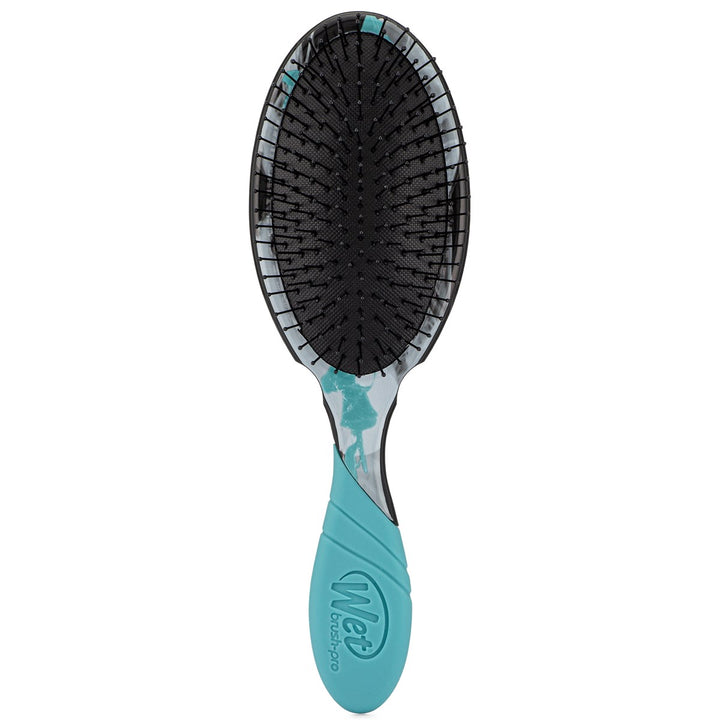 Wet Brush Inked Impressions tattoo style hair brush in blue with black bristles for gentle detangling