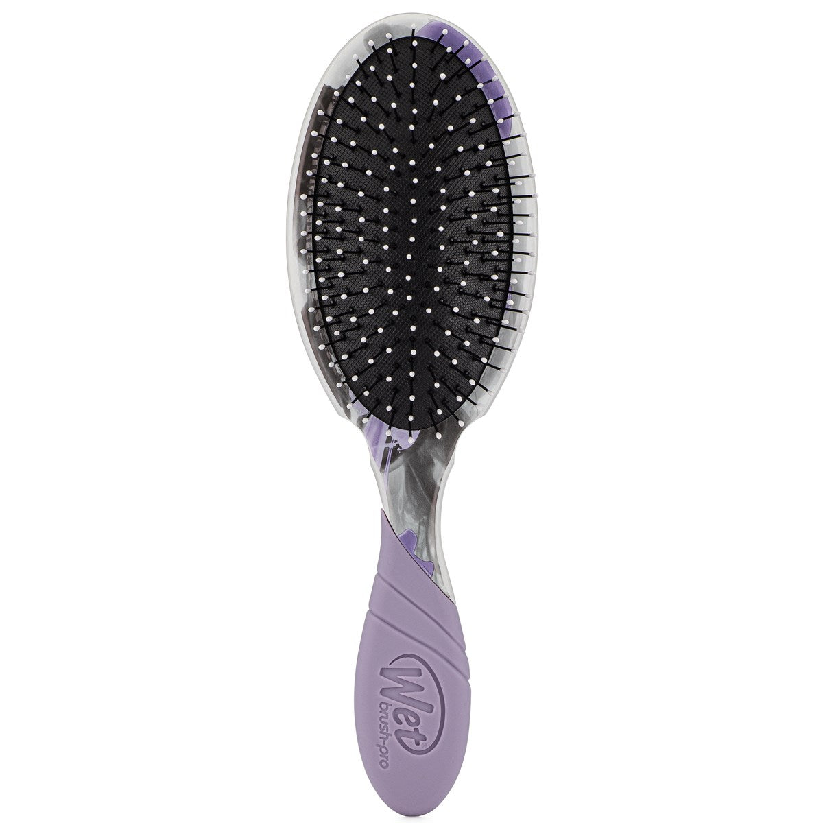 Wet Brush Inked Impressions tattoo style hair brush with purple handle and flexible bristles front