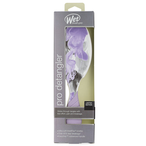 Wet Brush Inked Impressions tattoo style hair brush with purple floral design in clear packaging