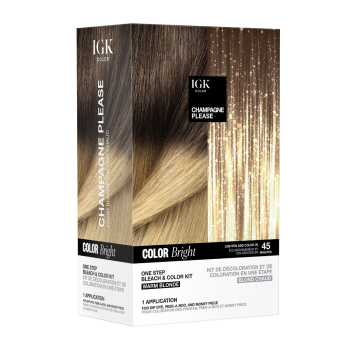 Igk Color Bright Champagne Please One Step Bleach & Color Kit (Warm Blonde)