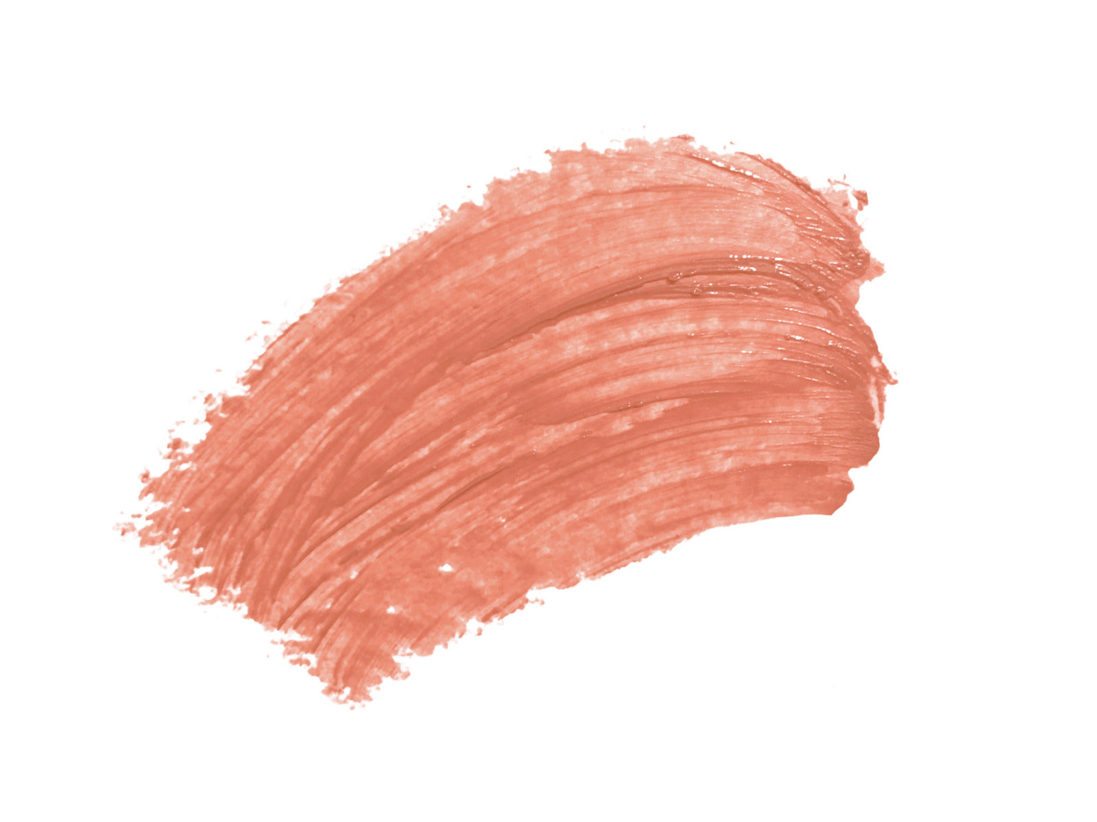 Karen Murrell natural lip tint peach nude swatch smear on white background showing creamy sheer finish