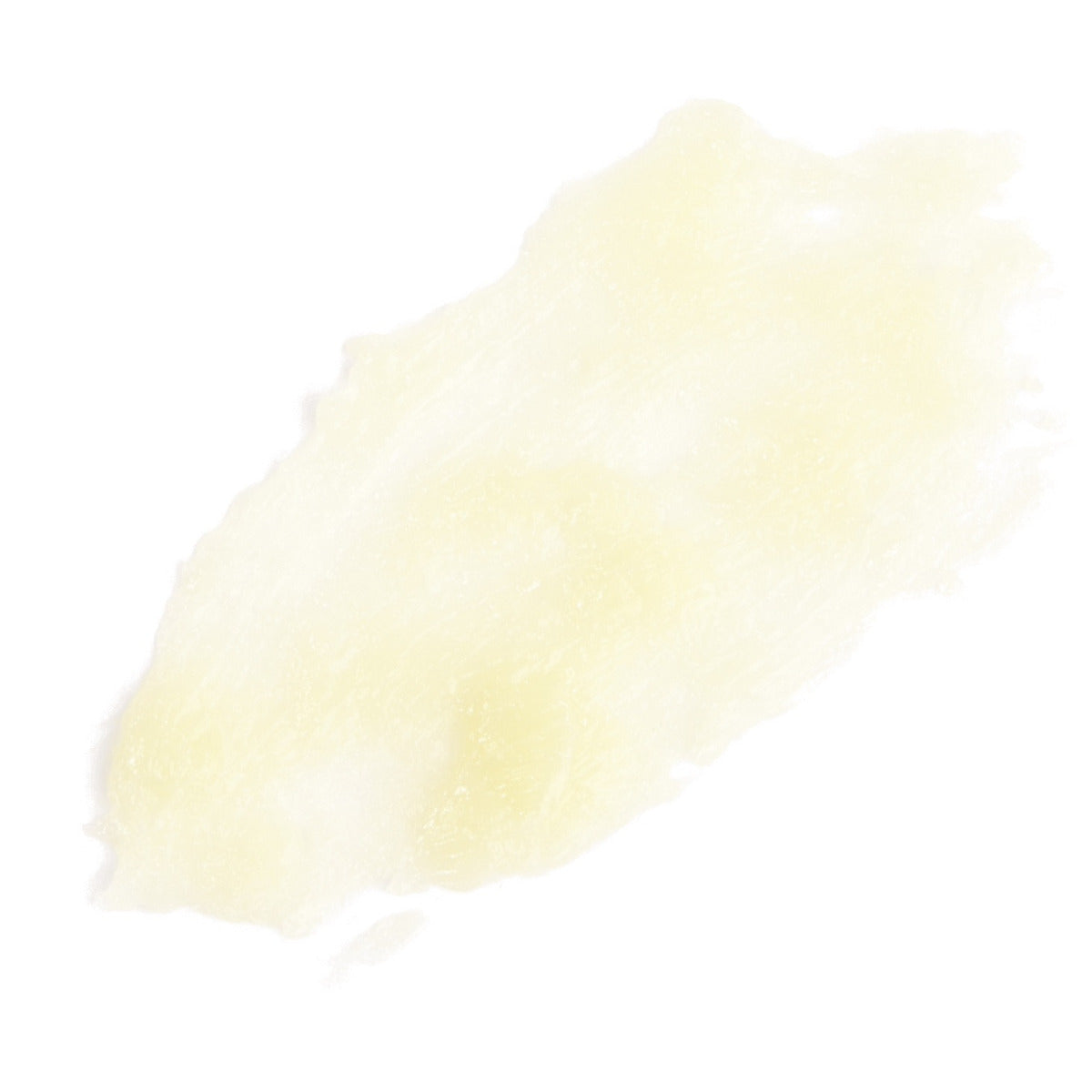 Karen Murrell Natural Moisture Stick pale yellow balm smear on white background showing texture and glossy finish