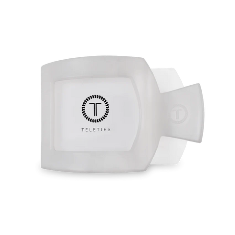 Medium white hair claw clip by Teleties designed for secure and stylish hair hold