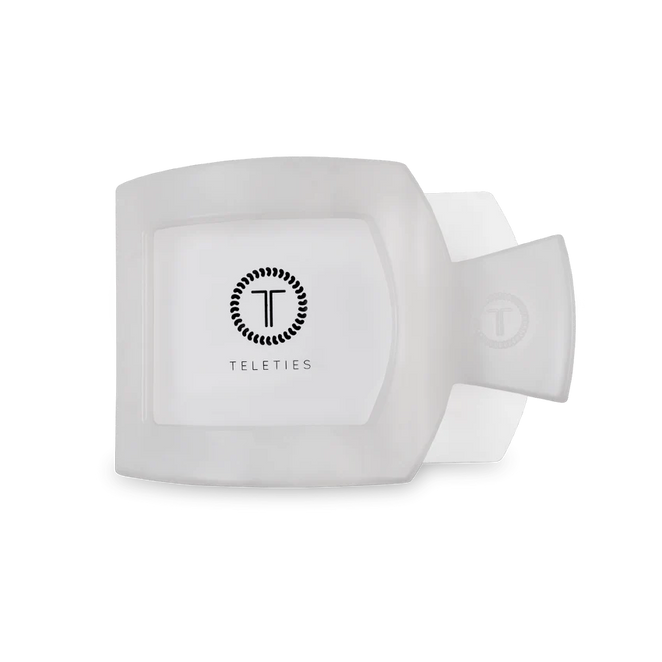 Medium white hair claw clip by Teleties designed for secure and stylish hair hold