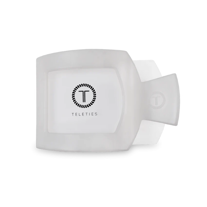 Medium white hair claw clip by Teleties designed for secure and stylish hair hold