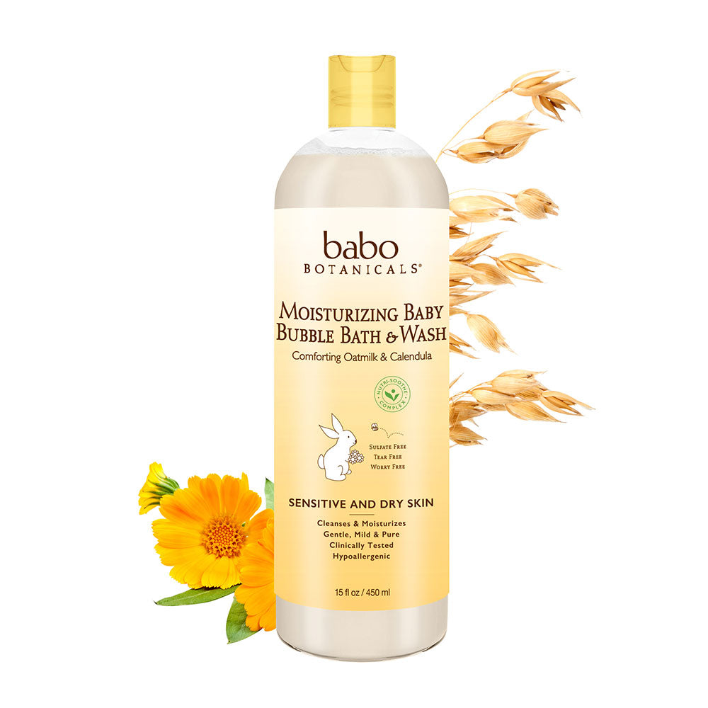 Babo Botanicals Moisturizing Baby Bubble Bath & Wash 15.0oz