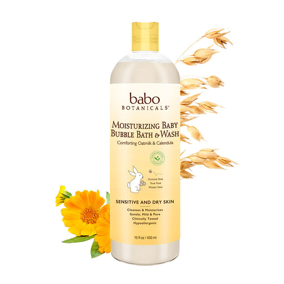 Babo Botanicals Moisturizing Baby Bubble Bath & Wash 15.0oz
