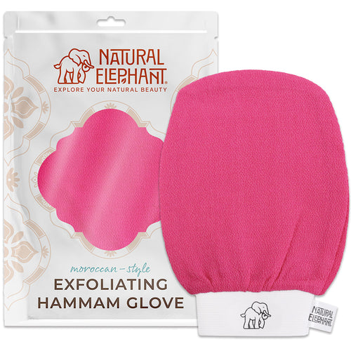 Natural Elephant Moroccan Hammam Glove in pink natural exfoliating glove for skin care