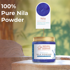 Natural Elephant 100% Pure Nila Powder in a jar, ideal for using natural indigo powder for hair care.