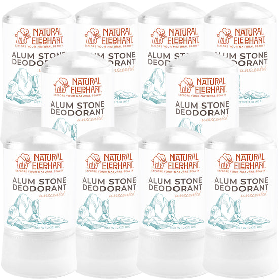 Natural Elephant alum stone deodorant pack of 10 natural mineral deodorant sticks unscented