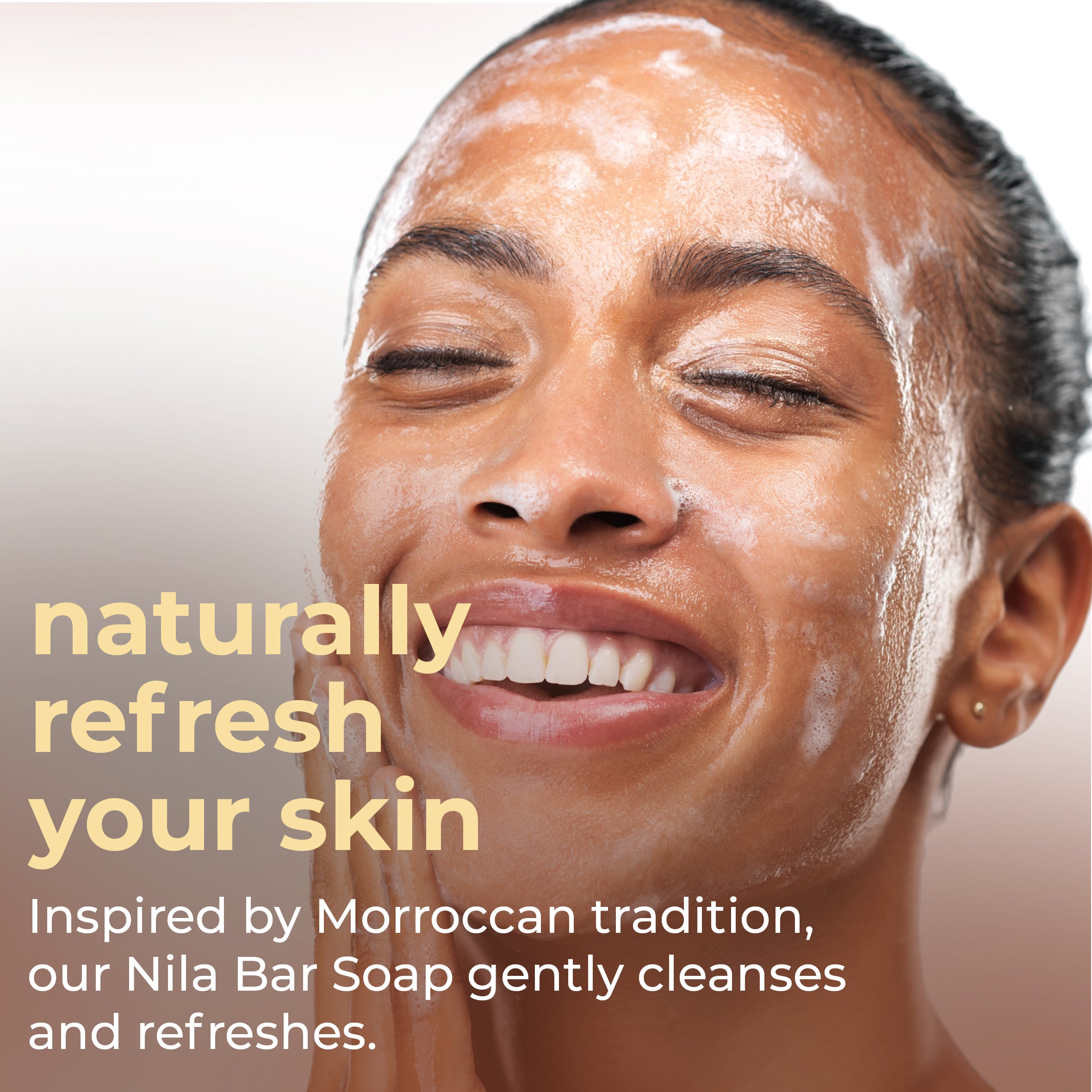 Natural Nila Bar Soap for face inspired by Moroccan tradition for gentle cleansing and refreshing