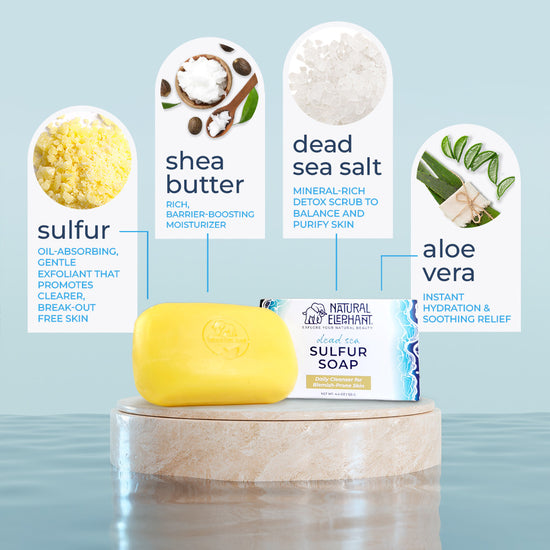 Natural Elephant Dead Sea Sulfur Soap with Aloe Vera and Shea Butter for acne treatment