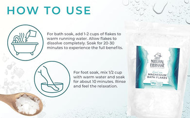 Natural Elephant Dead Sea Salt natural magnesium bath soak with usage instructions and bath flakes image