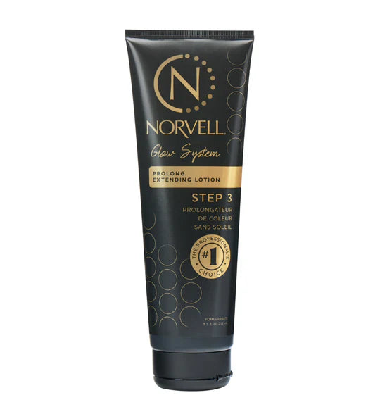 Norvell Glow System Prolong Lotion for extending tan color, ideal for maintaining a sun-kissed glow