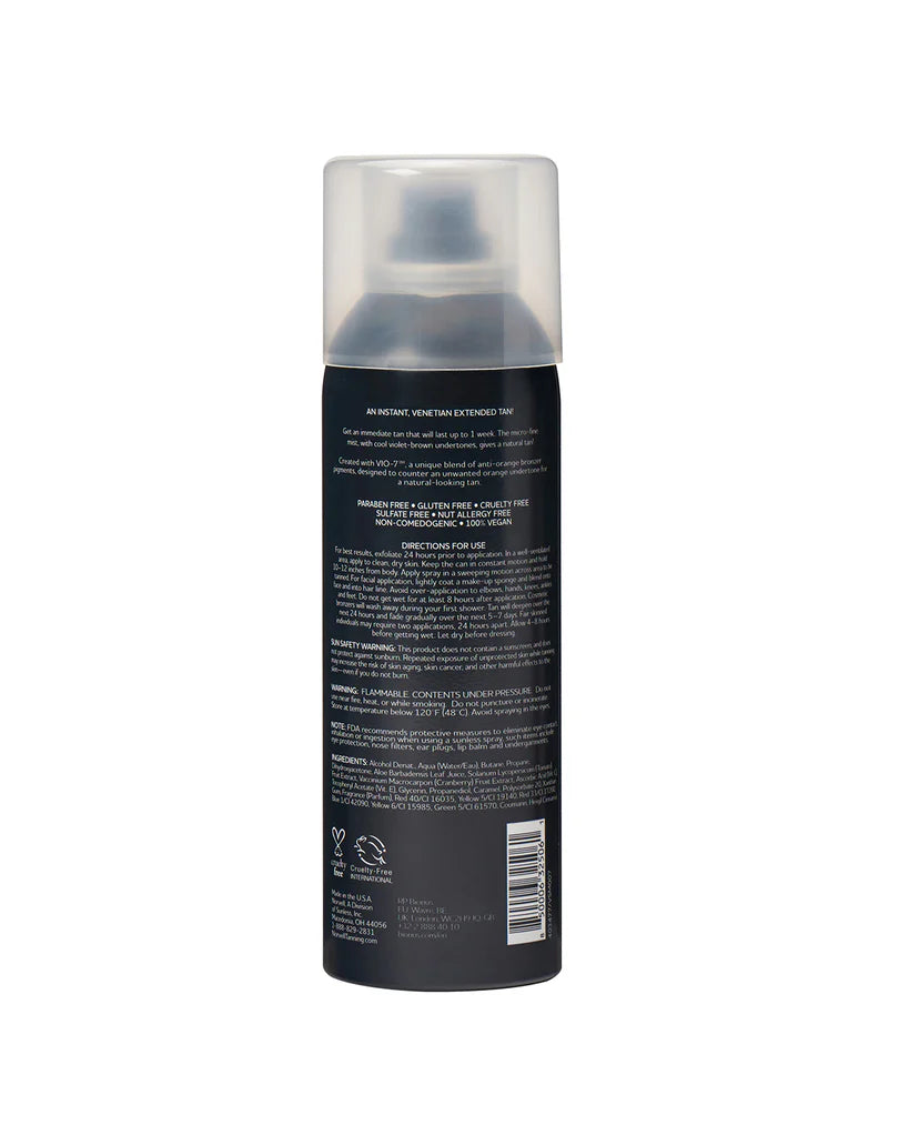 Norvell Venetian self tanning mist in a spray bottle for a natural bronze glow