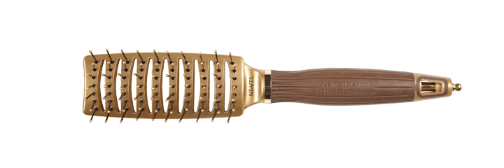 Olivia Garden NanoThermic shaping brush with wooden handle and vented design for styling