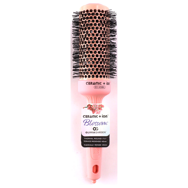 Olivia Garden round brush ceramic and ion thermal round pink styling hairbrush