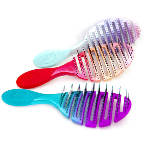 Wet Brush Ombre flex dry hair brush with flexible segmented design in colorful gradient shades
