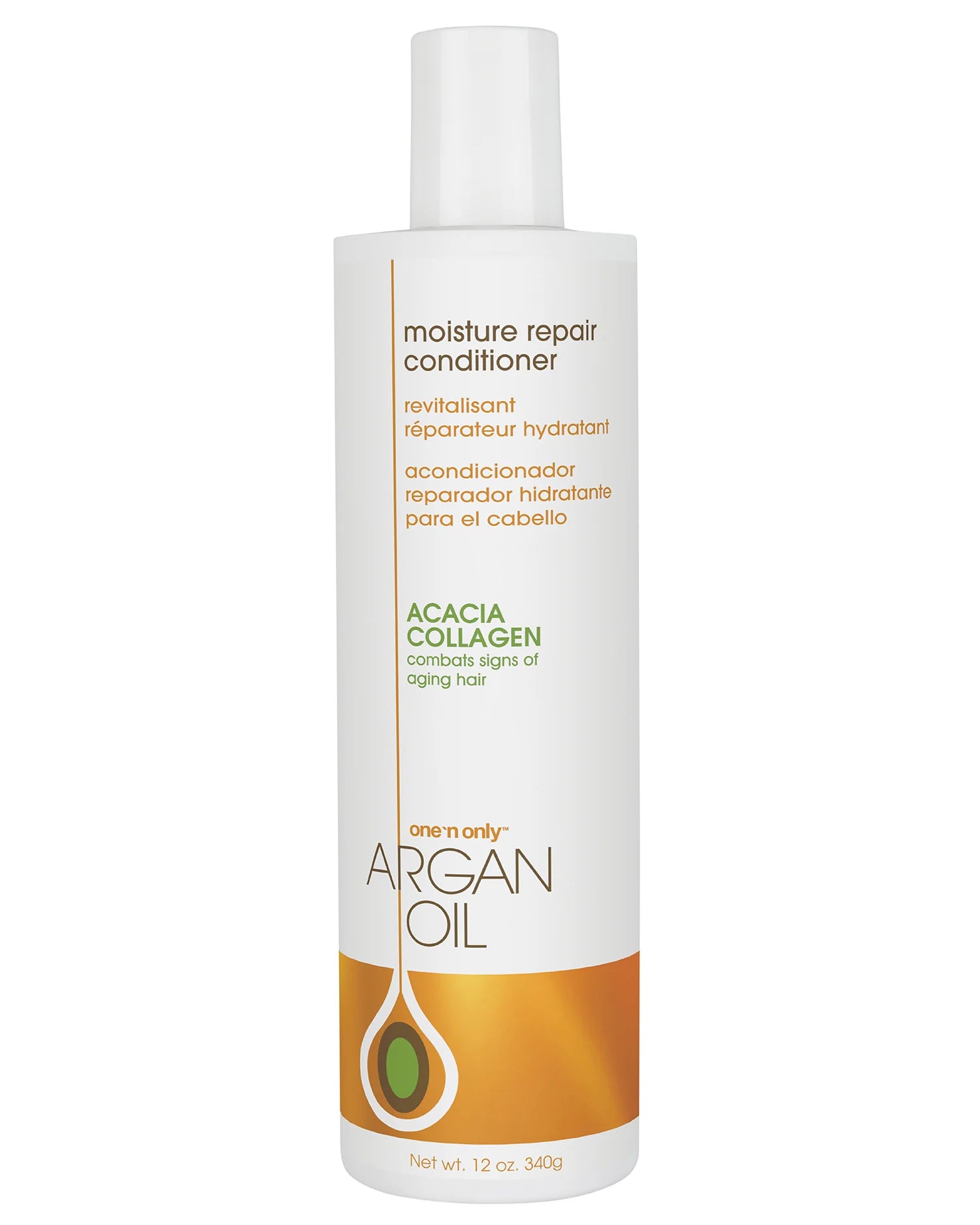 One 'N Only Argan Oil moisture repair conditioner bottle with acacia collagen for aging hair