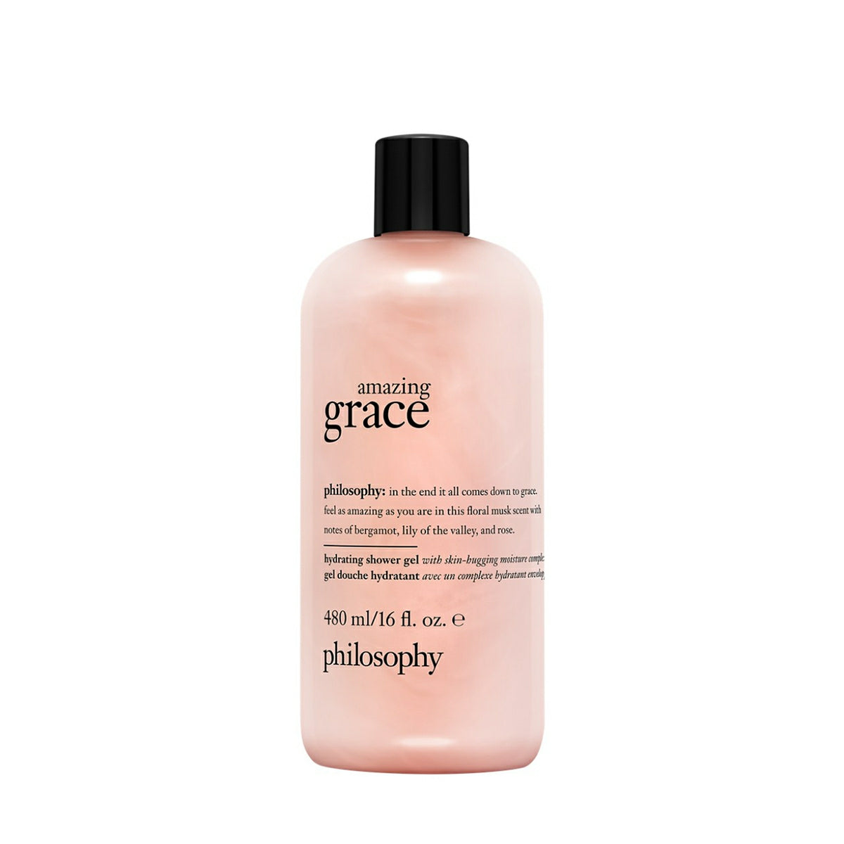Philosophy Amazing Grace shower gel 16 oz bottle with hydrating formula and floral musk scent