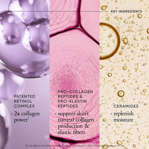 Philosophy anti-aging face and neck cream key ingredients including retinol complex collagen peptides and ceramides