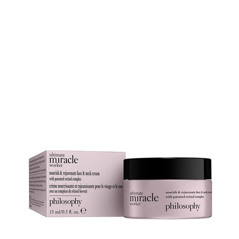 Philosophy ultimate miracle worker anti-aging face and neck cream with retinol complex 0.5 oz jar and box
