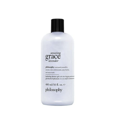 Philosophy amazing grace lavender hydrating shower gel bottle 16 oz with black cap
