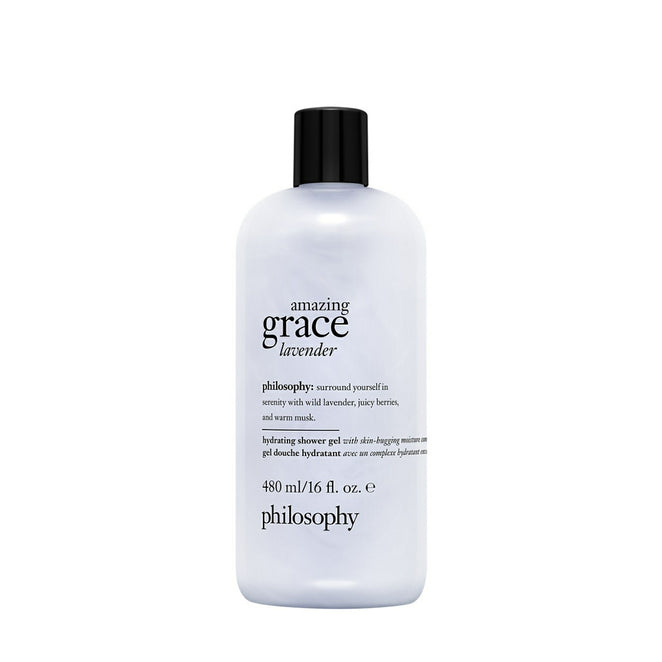 Philosophy amazing grace lavender hydrating shower gel bottle 16 oz with black cap