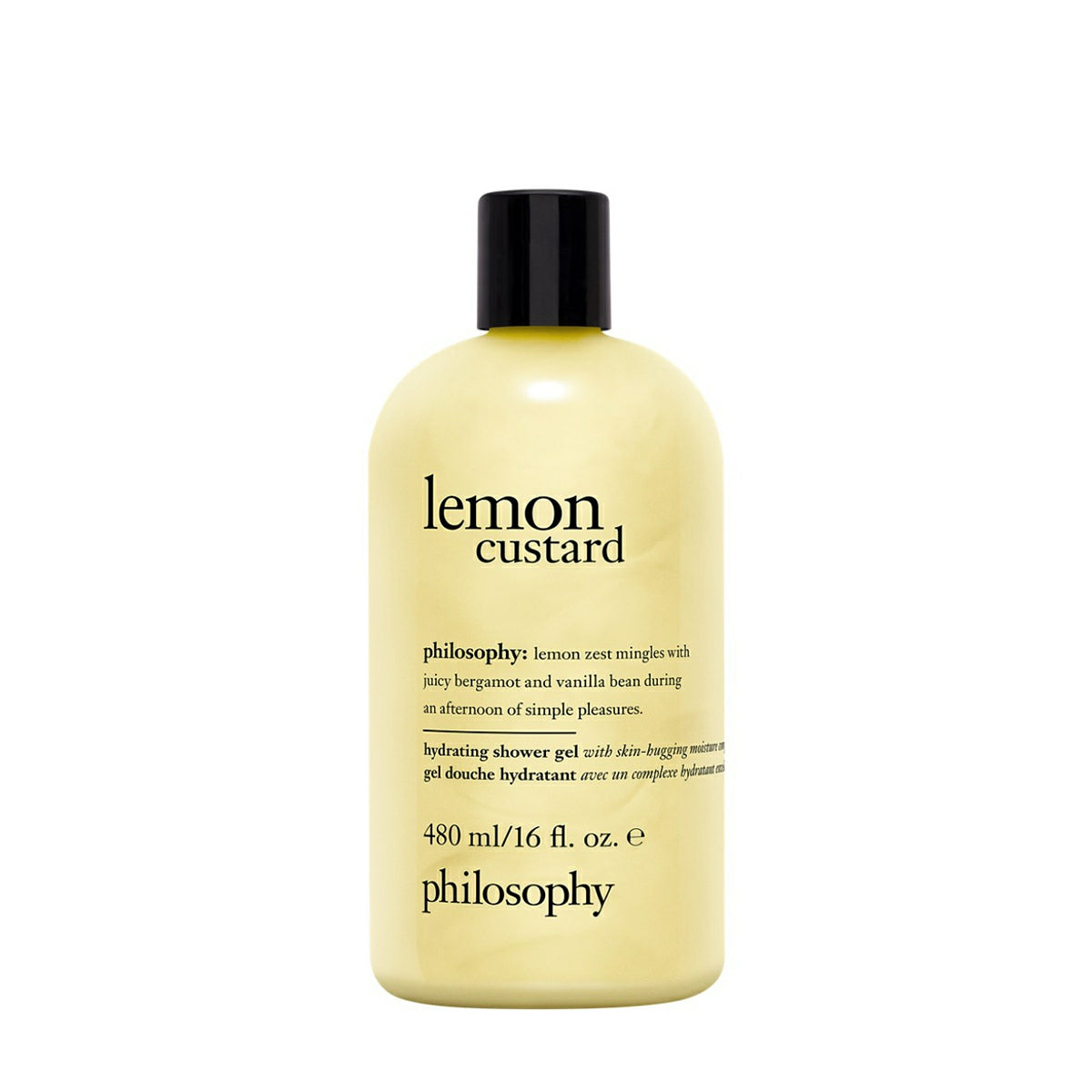 Philosophy Lemon Custard Shower Gel hydrating 480 ml bottle with lemon zest and vanilla scent