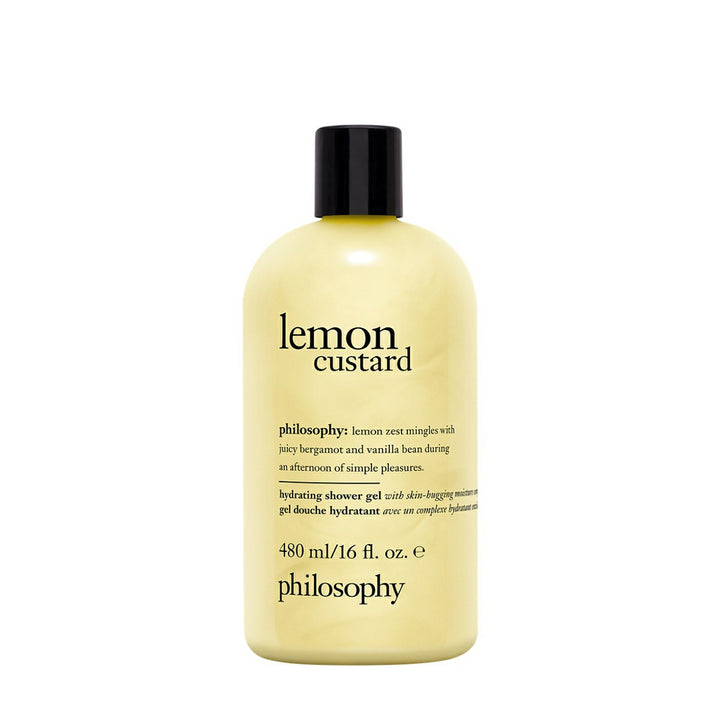 Philosophy Lemon Custard Shower Gel hydrating 480 ml bottle with lemon zest and vanilla scent