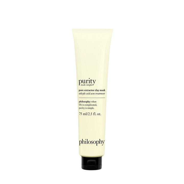 Philosophy purity pore extractor clay mask tube with salicylic acid acne treatment 75 ml