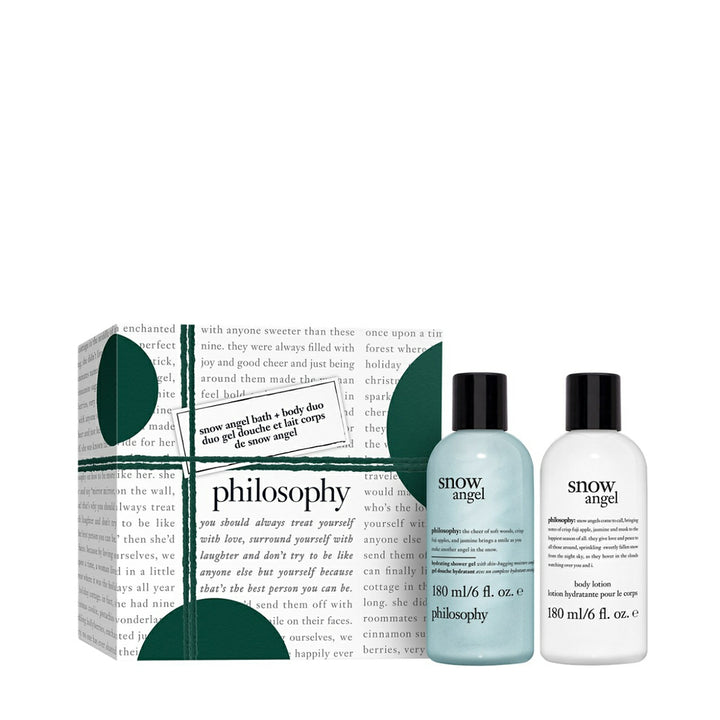Philosophy Snow Angel gift set with bath and body duo including body wash and lotion in 180 ml bottles