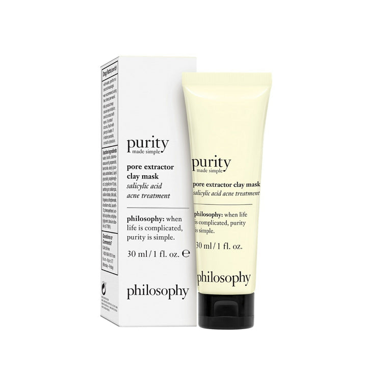 Philosophy travel size clay mask purity pore extractor with salicylic acid acne treatment 30ml tube