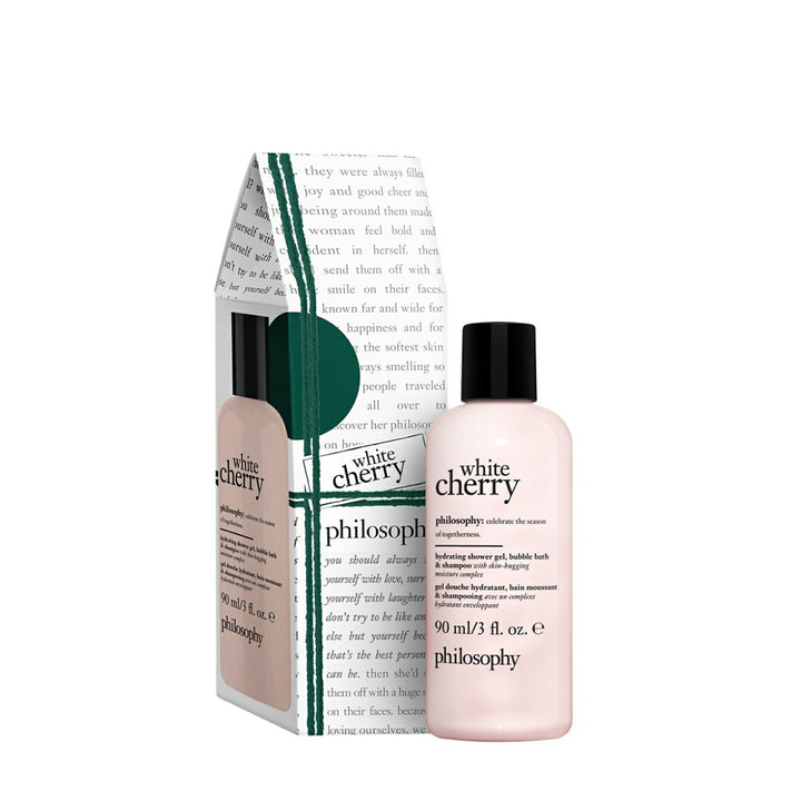 Philosophy white cherry shower gel 90 ml bottle with matching gift box packaging