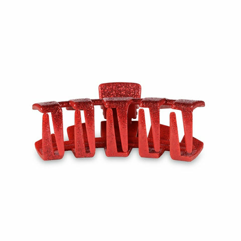 Teleties red glitter hair clip for stylish and secure hair styling