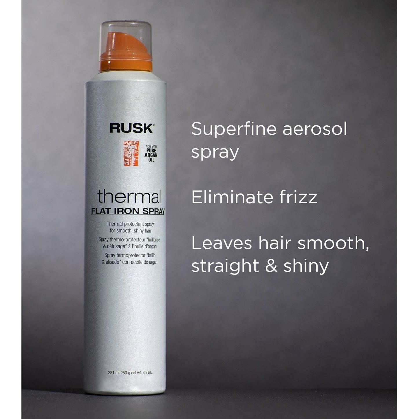 Rusk Thermal Flat Iron Spray with Argan Oil 8.8 oz.