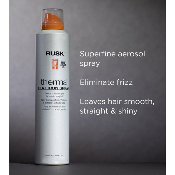 Rusk Thermal Flat Iron Spray with Argan Oil 8.8 oz.