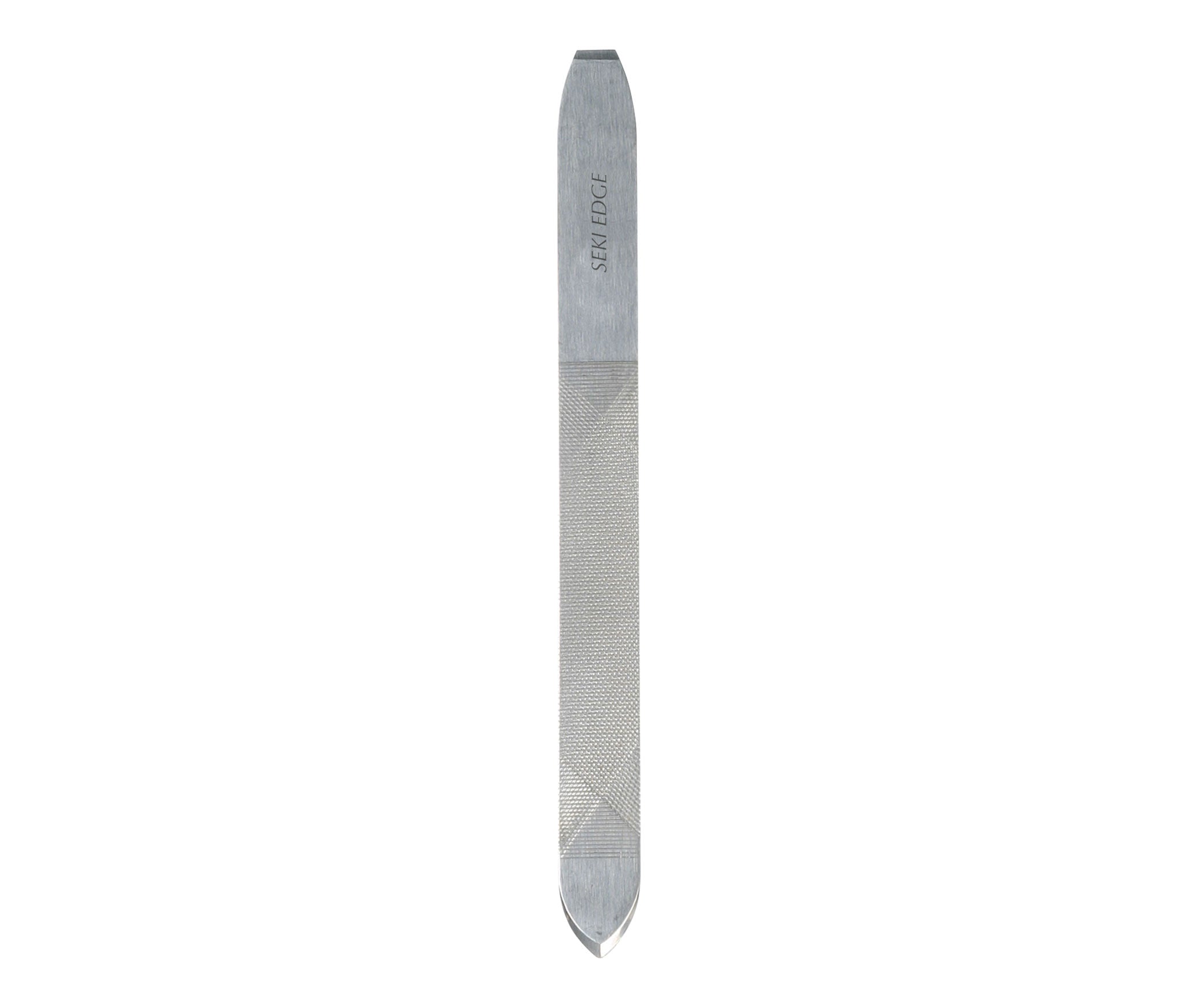 Seki Edge stainless steel nail file with cuticle pusher for precision nail care