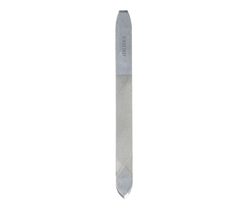 Seki Edge stainless steel nail file with cuticle pusher for precision nail care